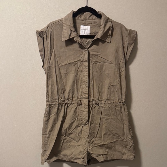 Celebrity Pink Pants - Celebrity Pink Tan Button-Down Romper